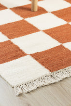 Nordic Check Terracotta - Handvävd Ullmatta - KM Home | Mattfabriken