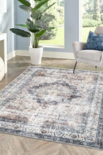 Tarfaya Medallion Natur - Tvättbar Rund Matta - K/M Carpets | Mattfabriken