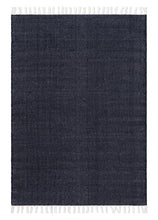 Line Marinblå - Handvävd Bomullsmatta - KM Home | Mattfabriken