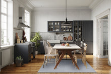 Line Duvblå - Handvävd Bomullsmatta - KM Home | Mattfabriken