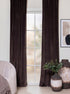 Saga Choklad 240 cm - Sammetsgardin 2-pack