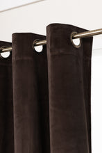 Saga Choklad 240 cm - Sammetsgardin 2-pack
