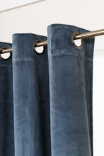 Saga Indigoblå 240 cm - Sammetsgardin 2-pack