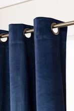 Saga Royalblå 240 cm - Sammetsgardin 2-pack