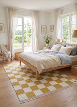 Nordic Check Lejongul - Handvävd Ullmatta - KM Home | Mattfabriken