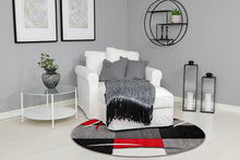 London Patch Röd - Rund Matta - K/M Carpets | Mattfabriken