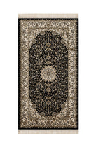 Teheran Medallion Svart - Tvättbar matta - Viskoslook - K/M Carpets | Mattfabriken