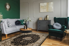 Teheran Medallion Svart - Tvättbar matta - Viskoslook - K/M Carpets | Mattfabriken